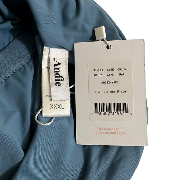 NWT Andie Swim The Fiji One Piece Swimsuit Ribbed Marl Blue XXXL Poolside Beach - Picture 11 of 12